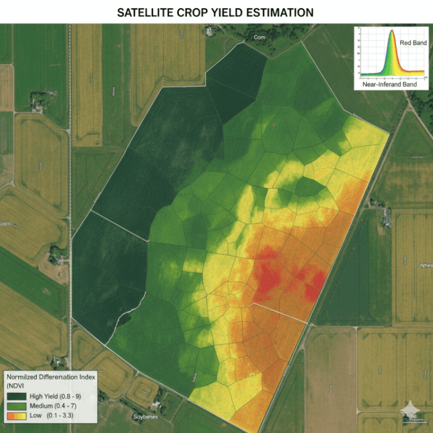 Satellite imagery crop yield estimation