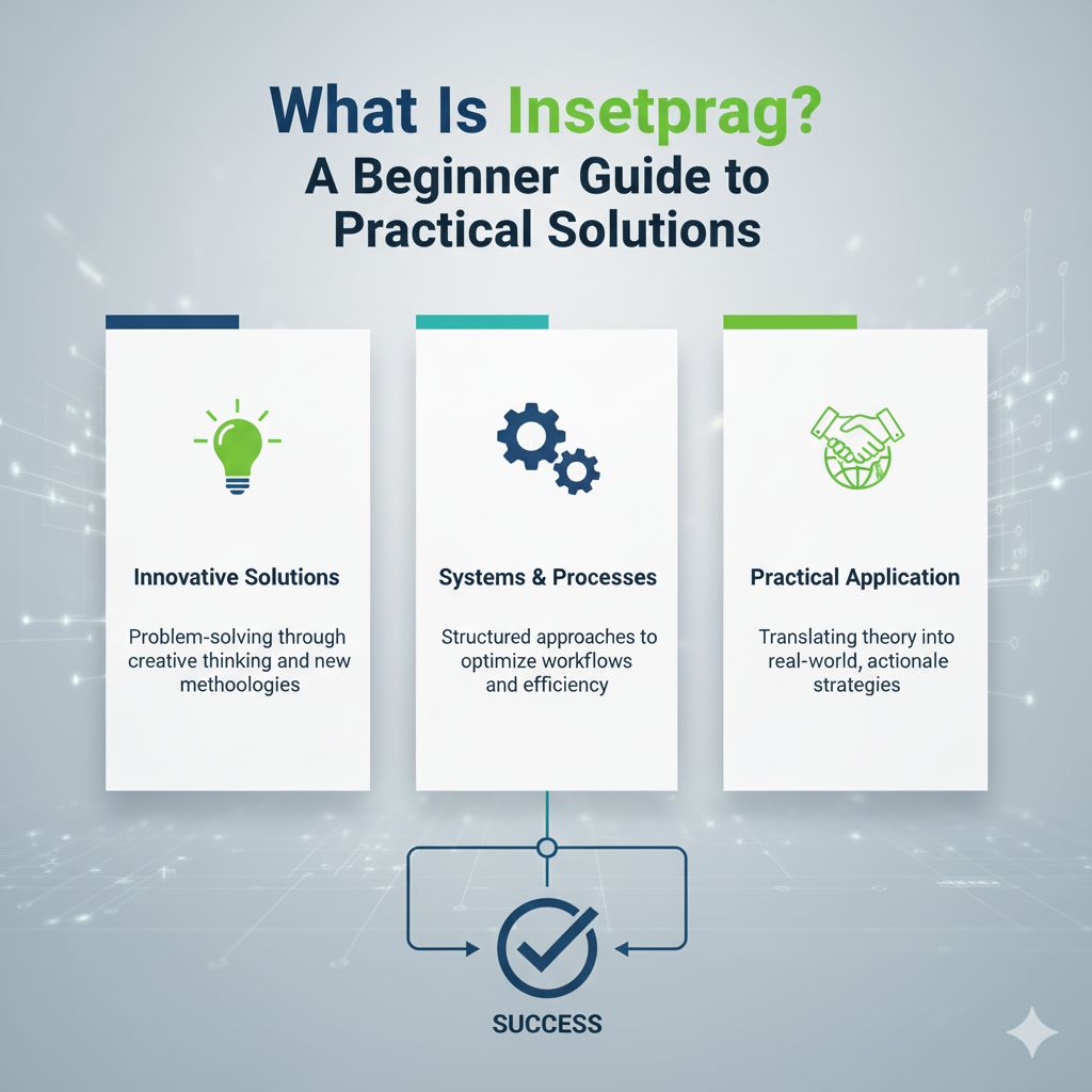 A diagram showing the iterative cycle of the insetprag methodology: build, measure, learn, with a focus on practical solutions.