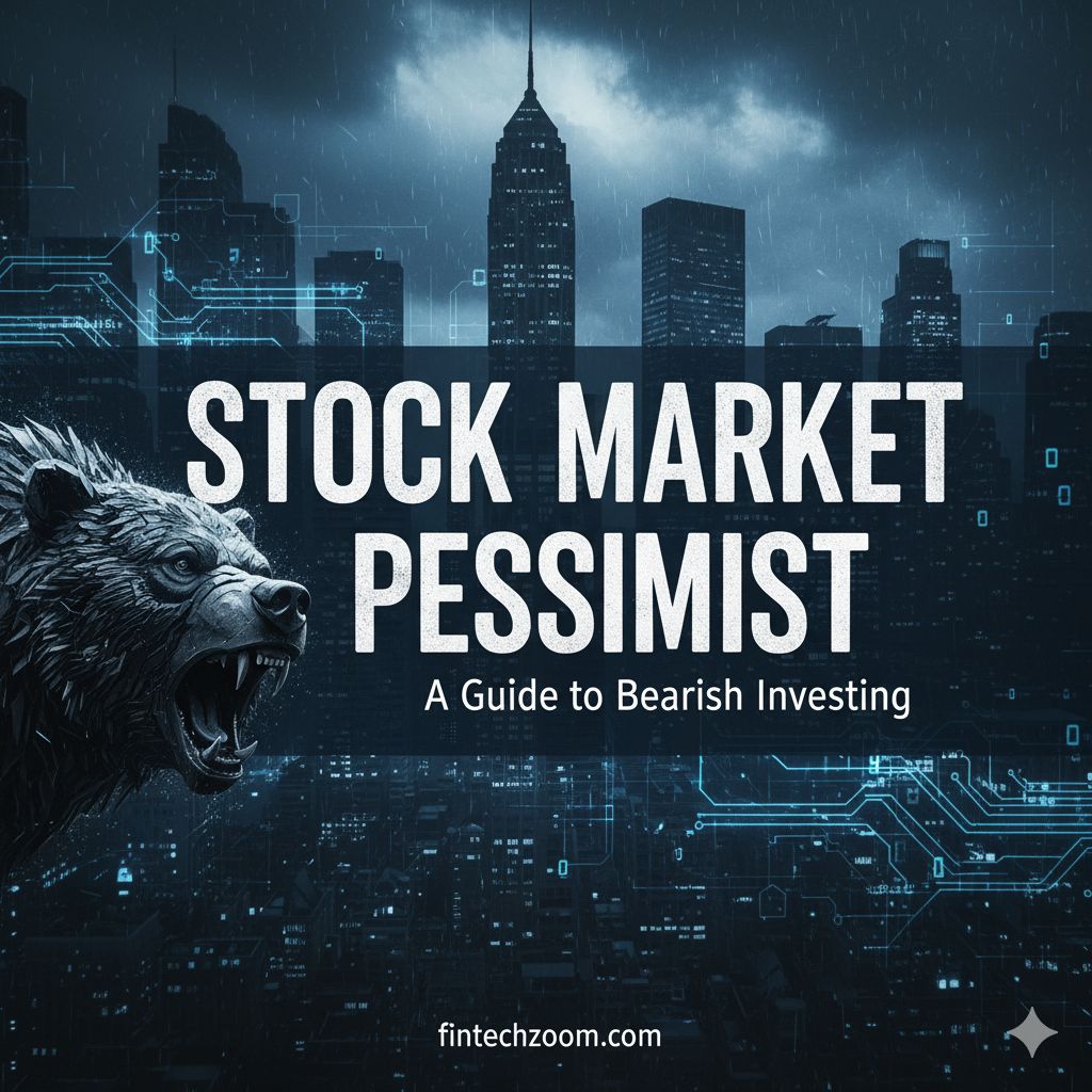 A graphic showing a bear and a bull facing off in front of a stock market chart, representing the clash between a stock market pessimist and an optimist.