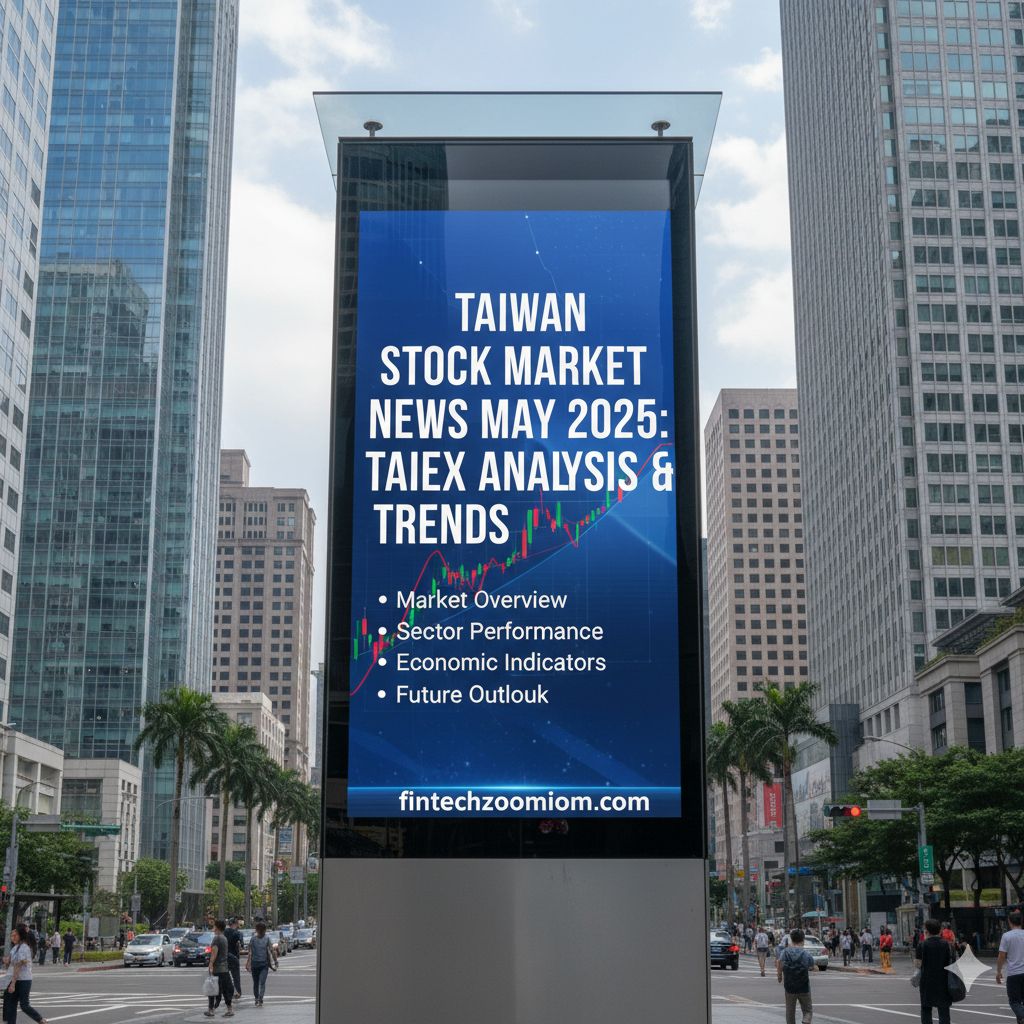 A dynamic chart showing the positive performance of the Taiwan TAIEX stock index with Taipei 101 in the background.