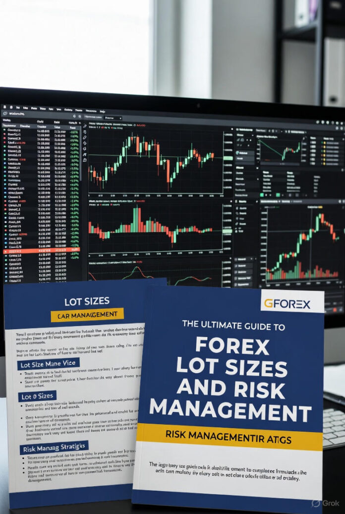 The Ultimate Guide to Forex Lot Sizes and Risk Management Forex lot size chart; Risk management strategies in forex; Trading platform screenshot